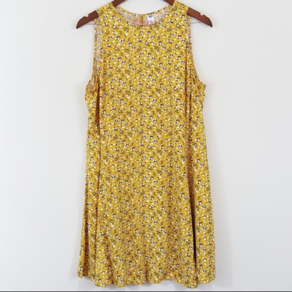 Old Navy yellow floral swing dress